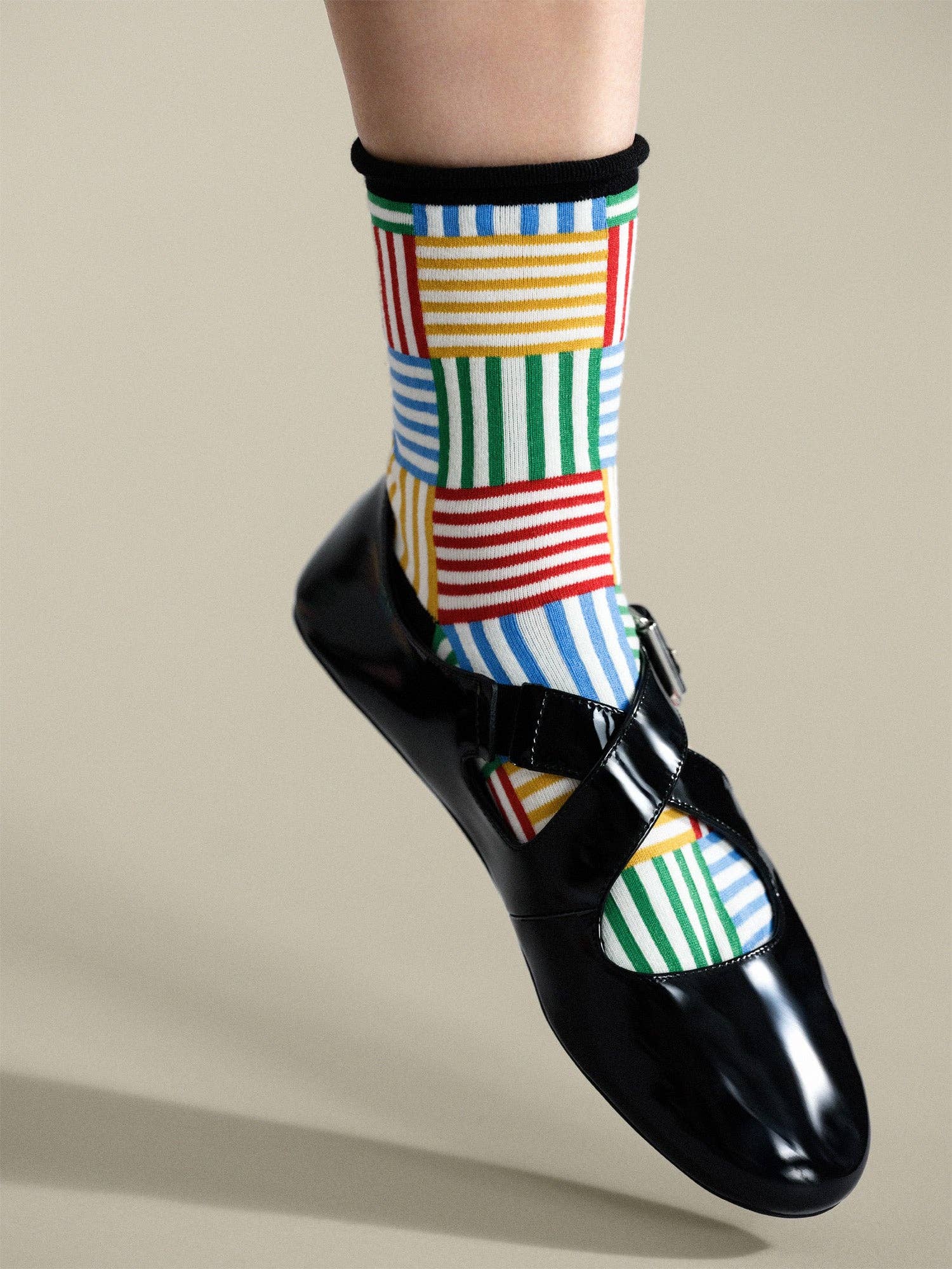 HANSEL FROM BASEL - Wholesale Socks - Unisex - Striped Tile Crew1