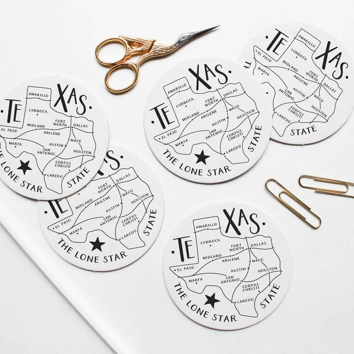 Easyhand Goods – formerly Onderkast – wholesale Coasters – Texas State Map Coaster Set2