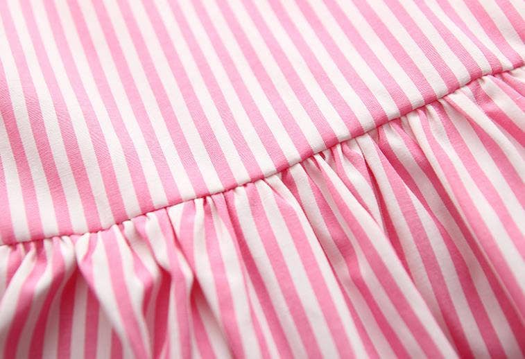 MyKids-USA® - Vendita all'ingrosso Completino - Neonati - Abito da bambina con motivo a righe e pantaloni corti combinati in set5