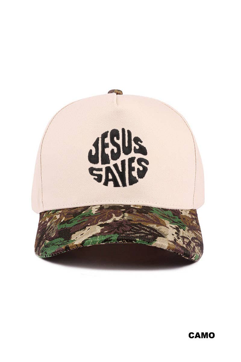 42POPS - Wholesale Baseball Cap - Women's - ,...1028 Jesus Saves Two Tone Canvas Cotton Cap SI-289880