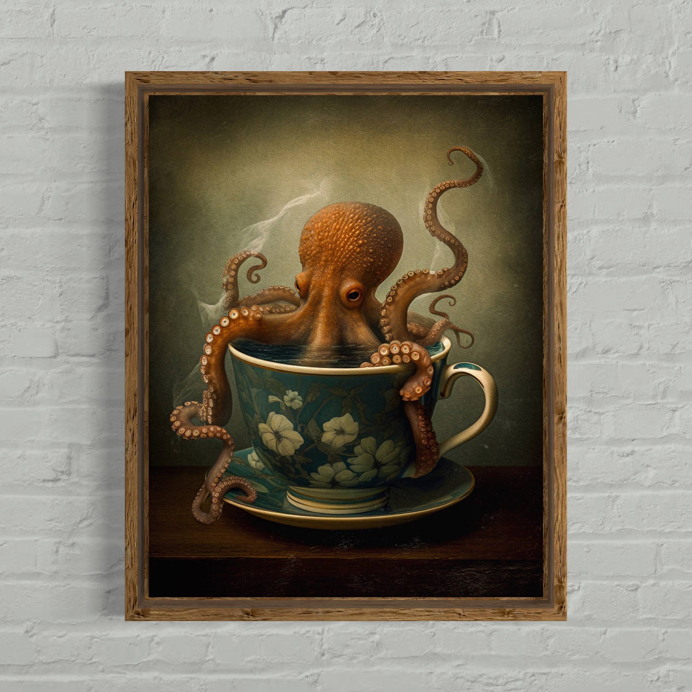 Salty Alyce - Wholesale Art Print - Octopus In A Tea Cup Wall Decor EB1284