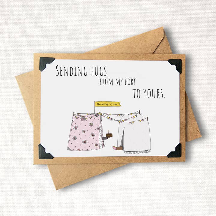 Biglietto per appunti per inviare abbracci dal mio forte alla tua carta (pastello) per la vendita all'ingrosso da parte di Rather Puckish