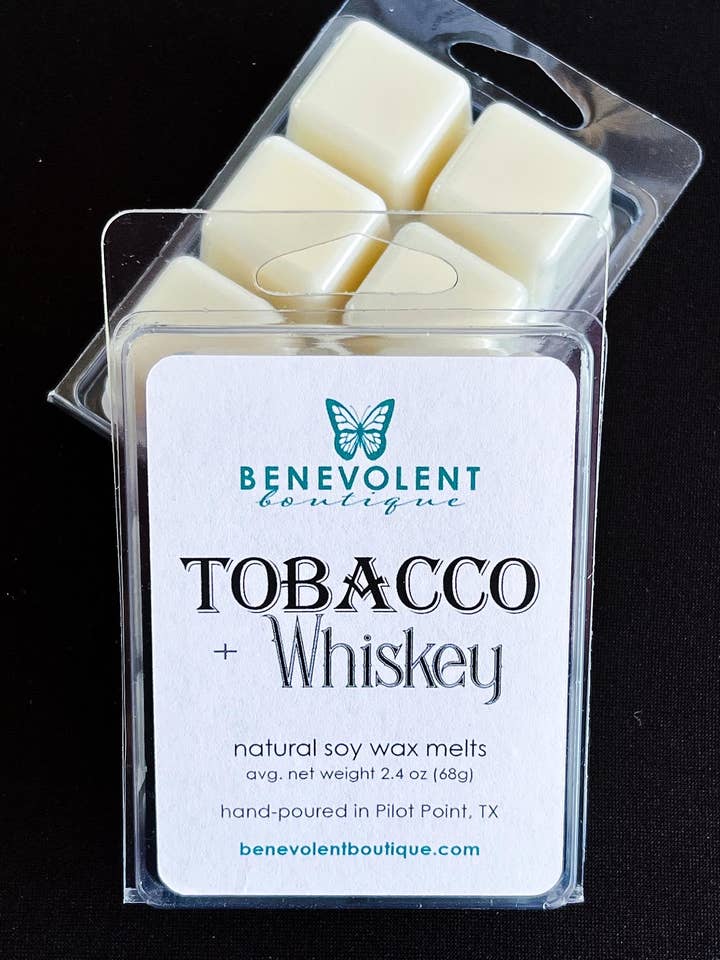 Cire de soja fondante pour tabac et whisky, poids moyen de 2,4 oz (Copie) pour la vente par The Benevolent Boutique