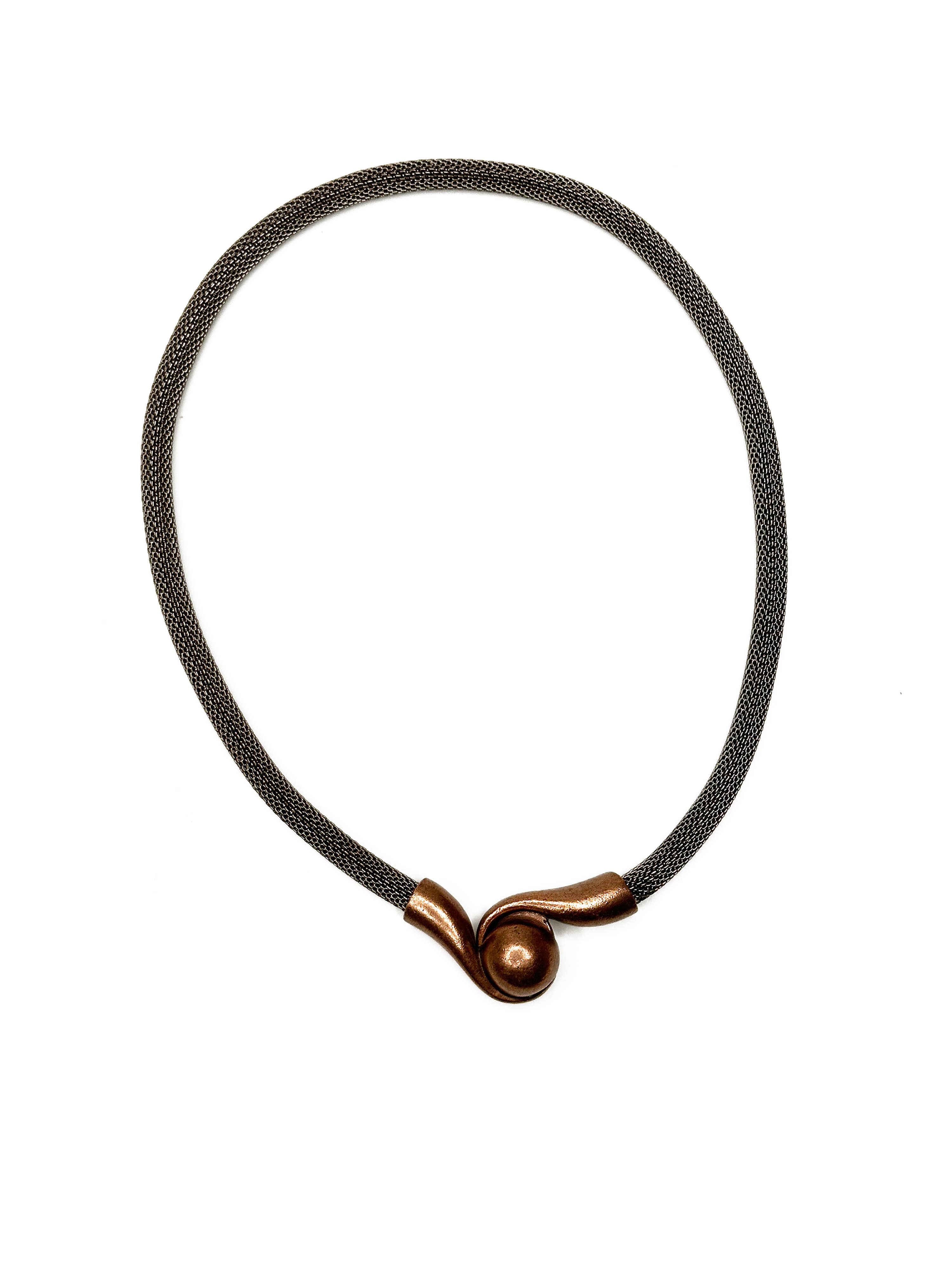 Erica Zap Designs - Wholesale Link & Chain Necklace - Mesh Necklace with Magnetic Swirl Ball Clasp2