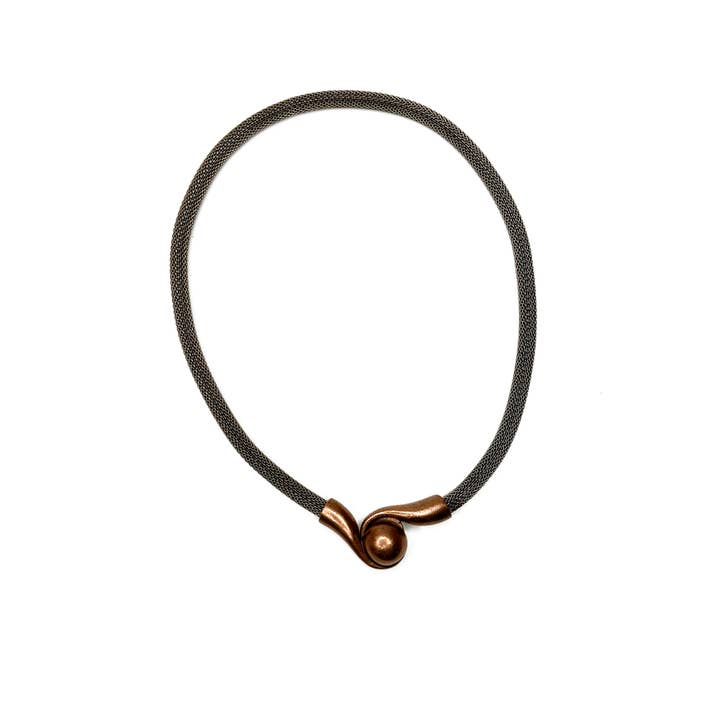 Erica Zap Designs - Wholesale Link & Chain Necklace - Mesh Necklace with Magnetic Swirl Ball Clasp2