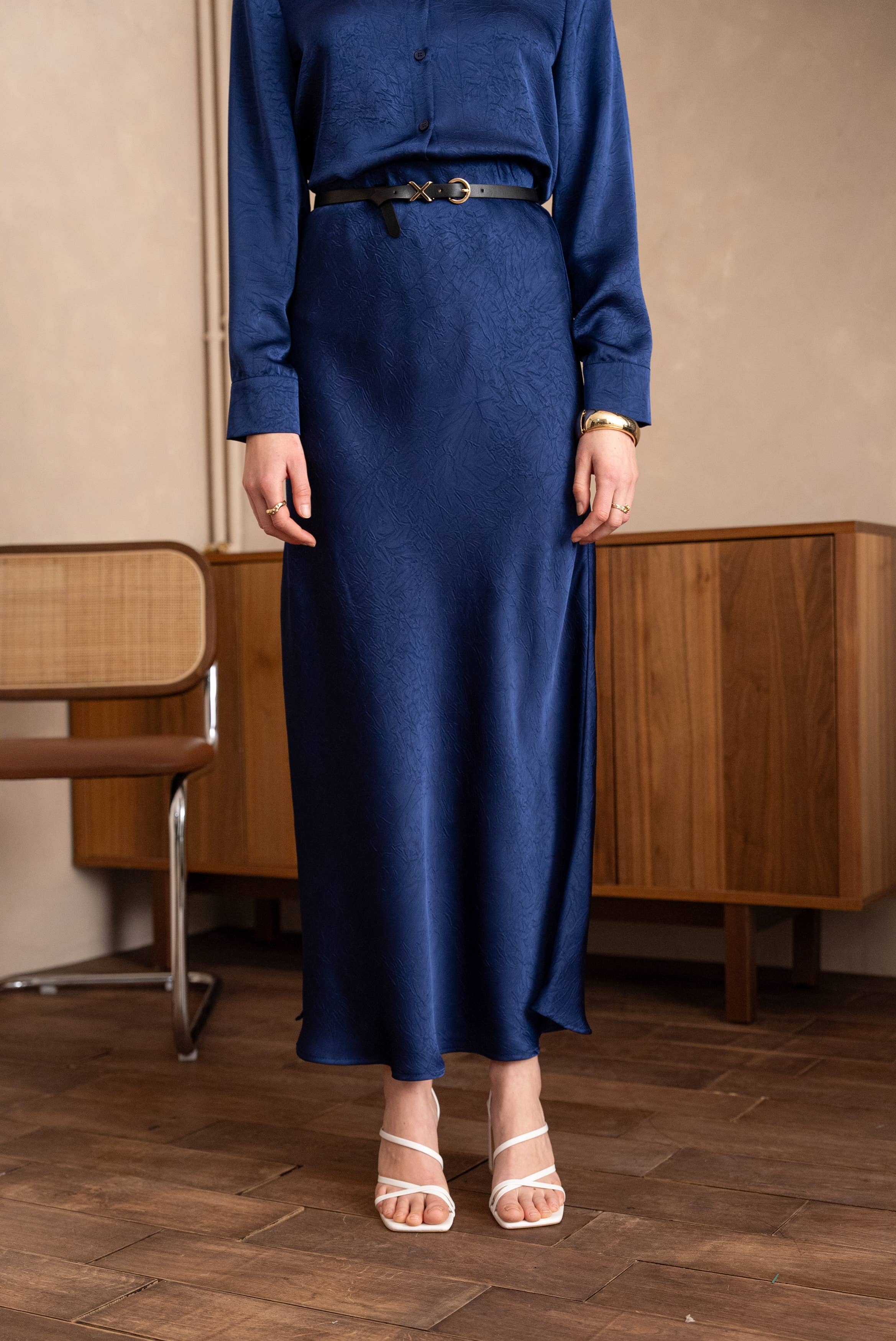 LULUMARY - Wholesale Skirt - Women's - Satin Skirt SK8565