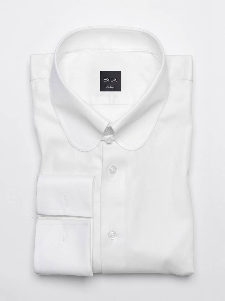 Perlweiße Twill-Pima-Baumwollhemd - Club-Kragen für den Großhandel von BRISK