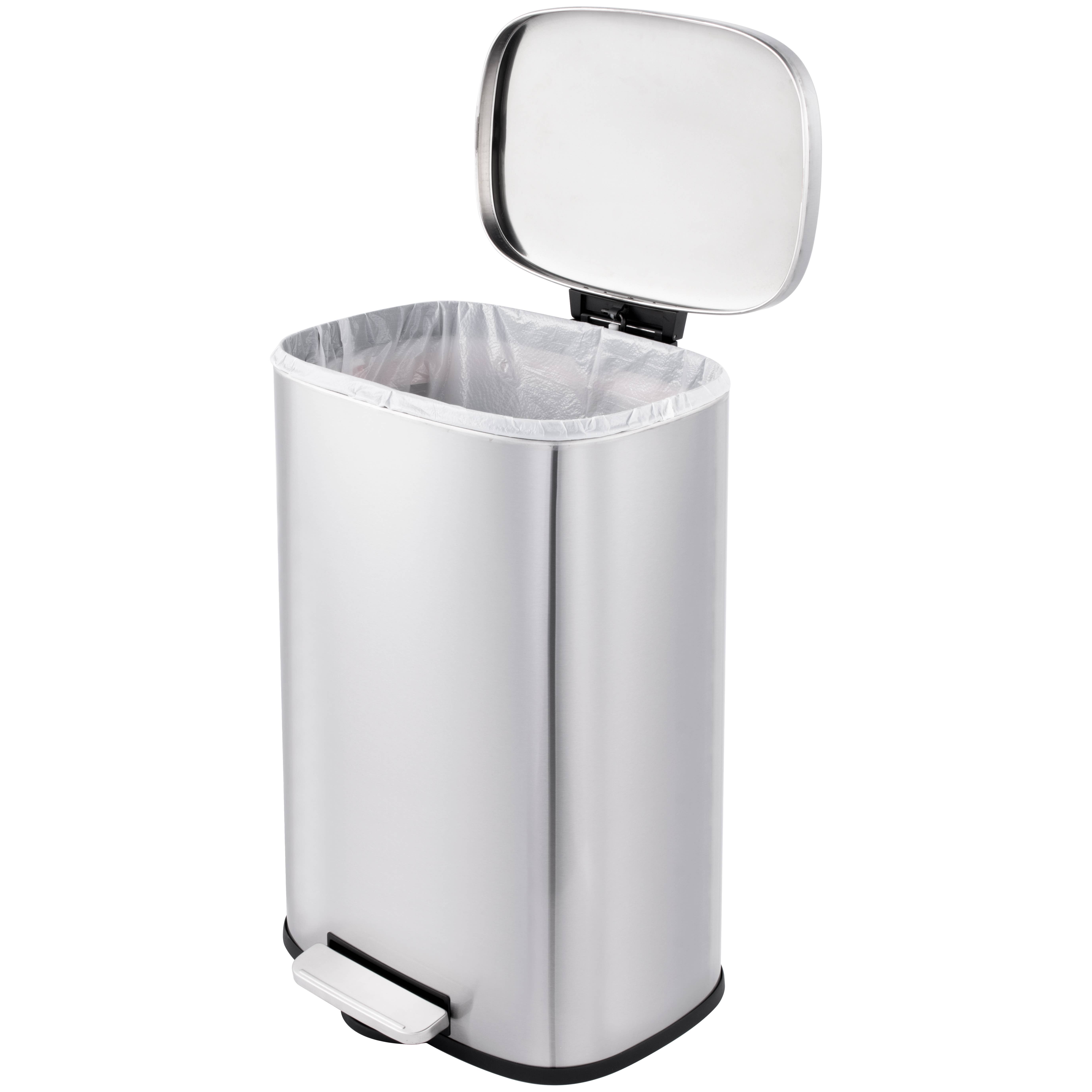 Gourmet Edge - Wholesale Trashcan/Trash Bin - 13 GAL Rectangular Step-On Stainless Steel Trash Can - Item#2