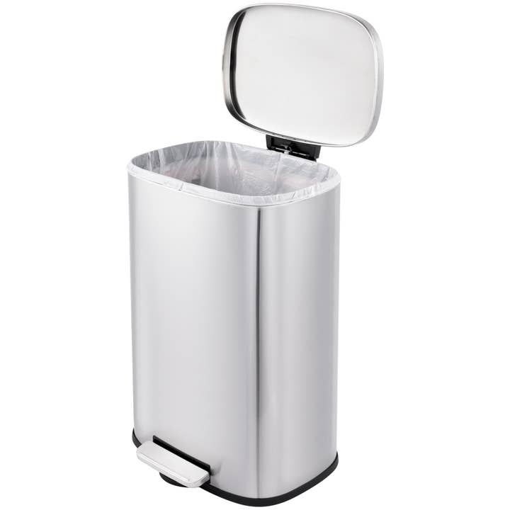 Gourmet Edge - Wholesale Trashcan/Trash Bin - 13 GAL Rectangular Step-On Stainless Steel Trash Can - Item#2