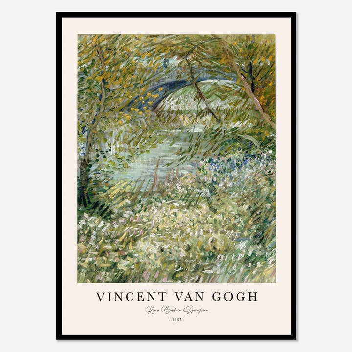 Gravure d'art de Vincent Van Gogh sur la rive du fleuve au printemps V36 pour la vente par Sugar & Canvas