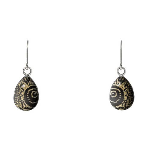 DANDLE XS DROP LOLA BLACK ON GOLD EARRINGS - SD478W for wholesale on Faire0