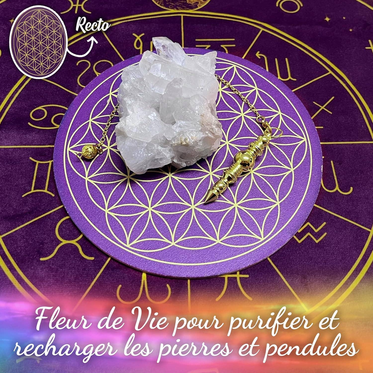 Vibratis – Engroshandel Meditationsudstyr – 5+1 gratis: træblomst af liv + urskiveholder1