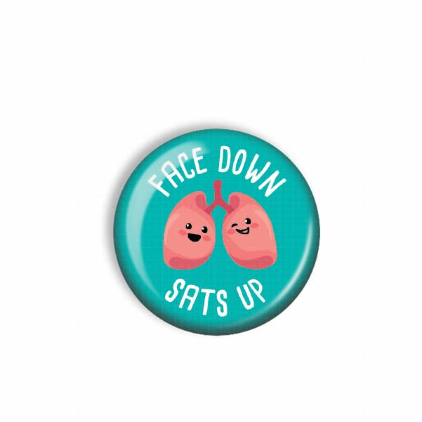 Badge Reel Topper: Face down sats up - Multiple Colors! for wholesale by Snarkynurses