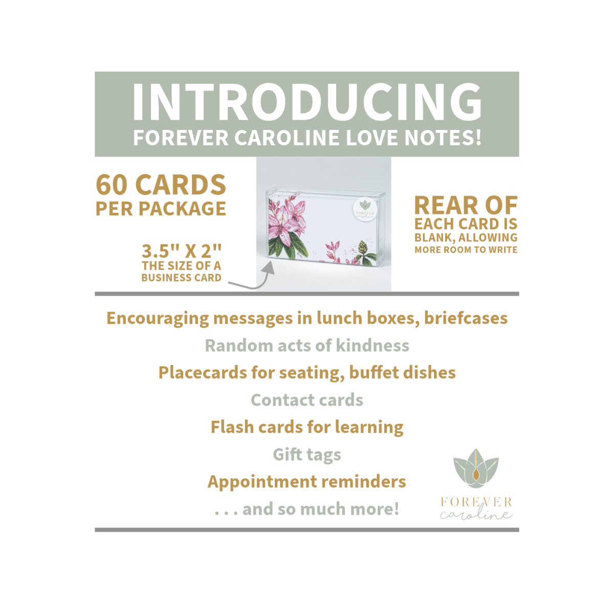 Forever Caroline LLC – wholesale Stationery/notecard set – Vintage Typewriter "Love Notes" | Pack of 60 Tiny Cards2