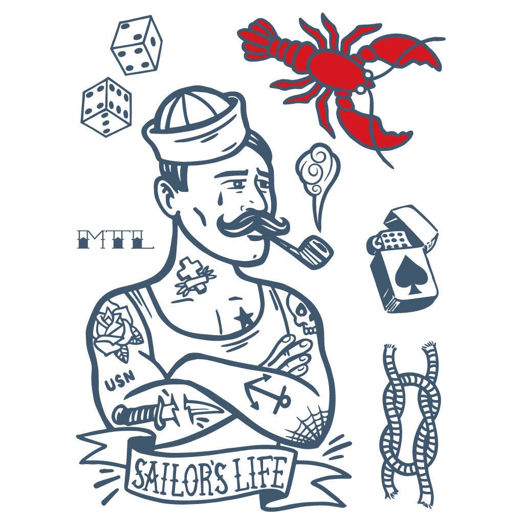 Les Tatoués - Wholesale Temporary Tattoo - Kids - Man of the Sea - Temporary Tattoos3