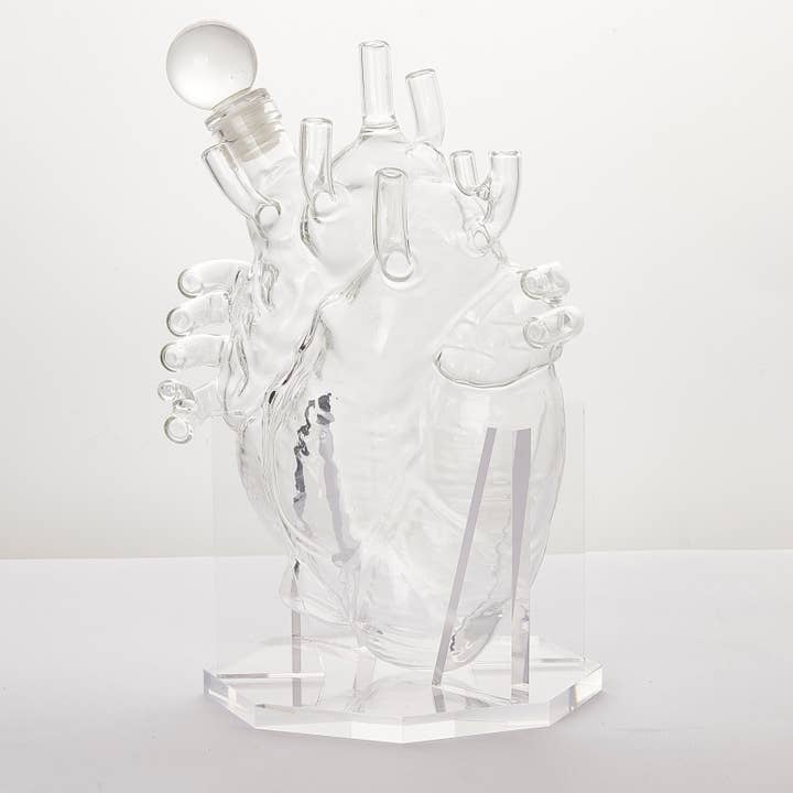 The Wine Savant / Khen Glassware - Wholesale Decanter - Heart Decanter Whiskey & Wine Decanter Set | 750 mL