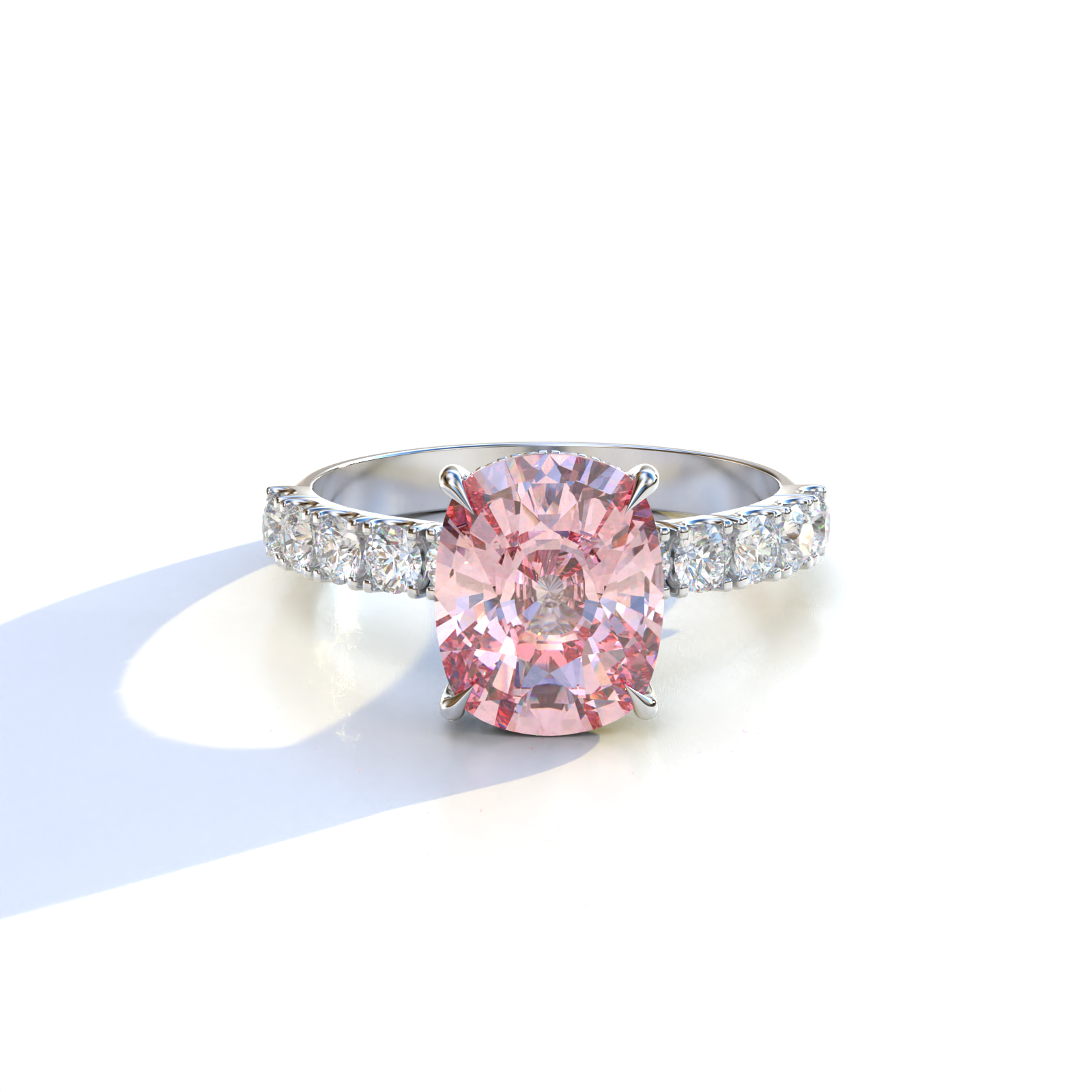 Mohana Jewels - Luxury - Vendita all'ingrosso Anelli di fidanzamento - Anello con diamante da laboratorio taglio ovale rosa da 2 carati con halo nascosto e montatura pavé - Resa0