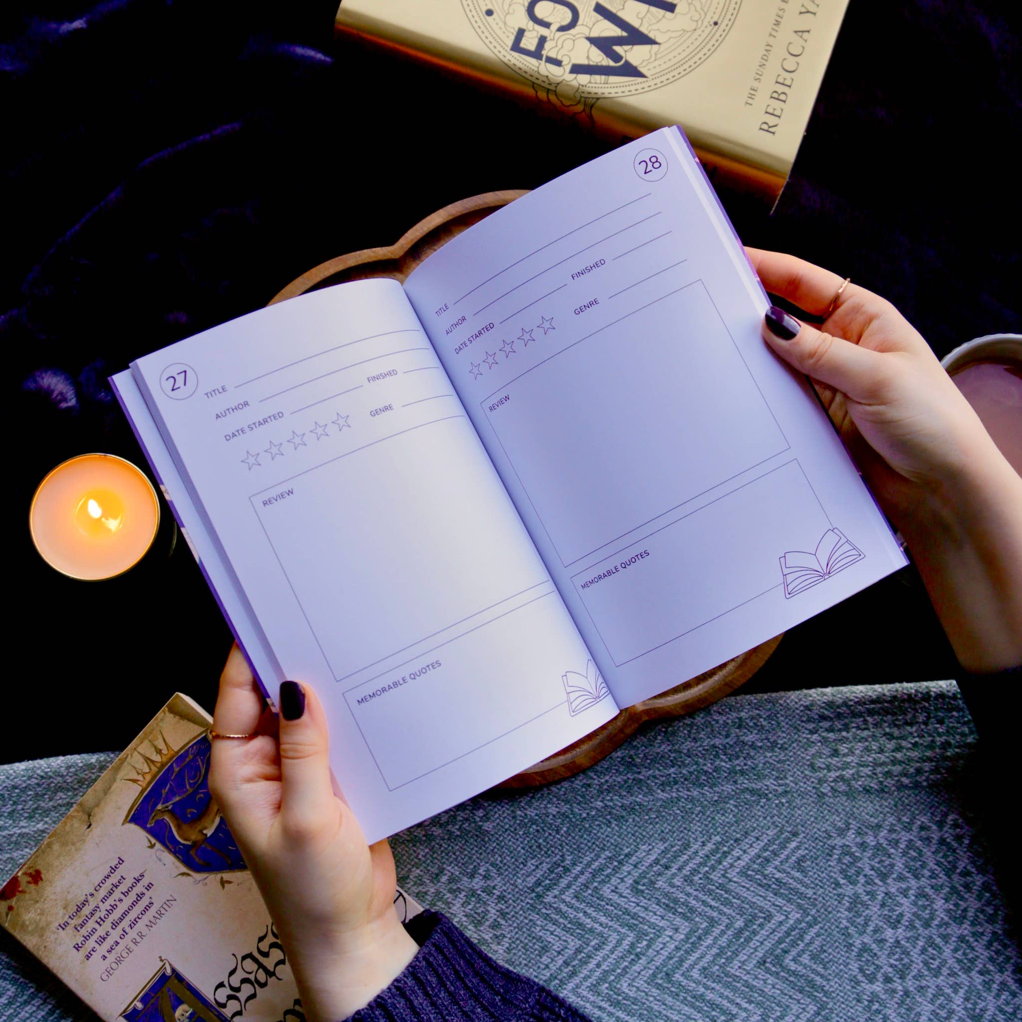 Hopscotch Paper Co. - Wholesale Journal/Diary - Reading Journal Dragon, Cosy Quest – 50 Book Review Notebook8