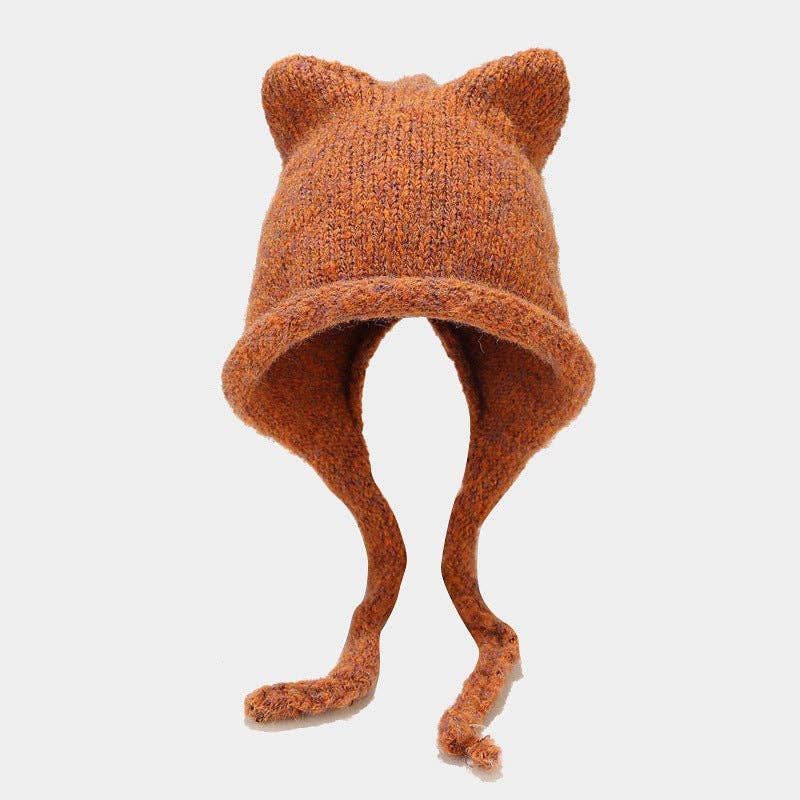 Dipped Shop – wholesale Beanie – Women's – Cute Cat Ear Thermal Knit Beanie Hat DPKB02045