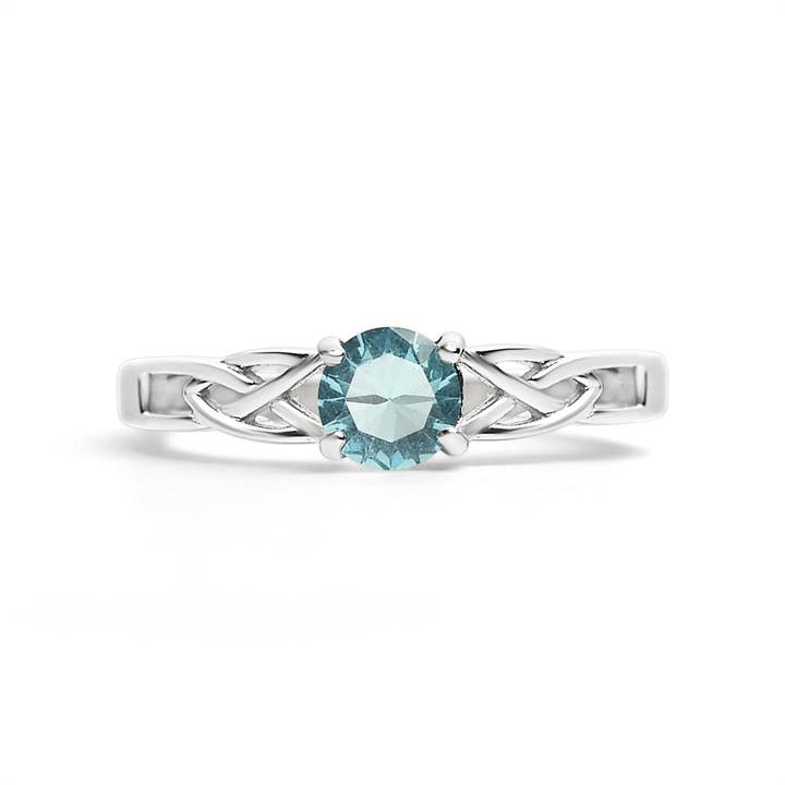 WJW - Wholesale Single Stone/Solitaire Ring - Stainless Steel CZ Stone Celtic Ring4