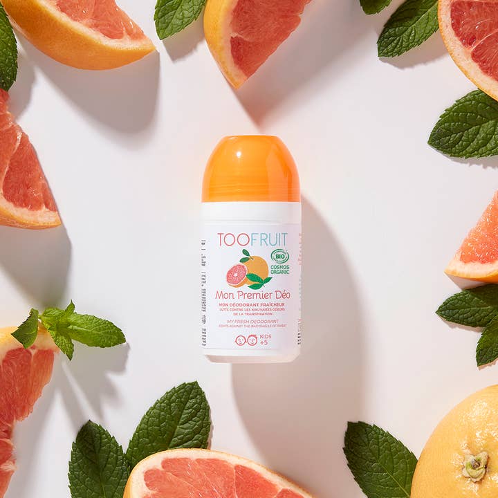 TOOFRUIT – Engroshandel Deodorant - Unisex – Økologisk roll-on deodorant til børn - „My First Deo“ Grapefruits-Mint