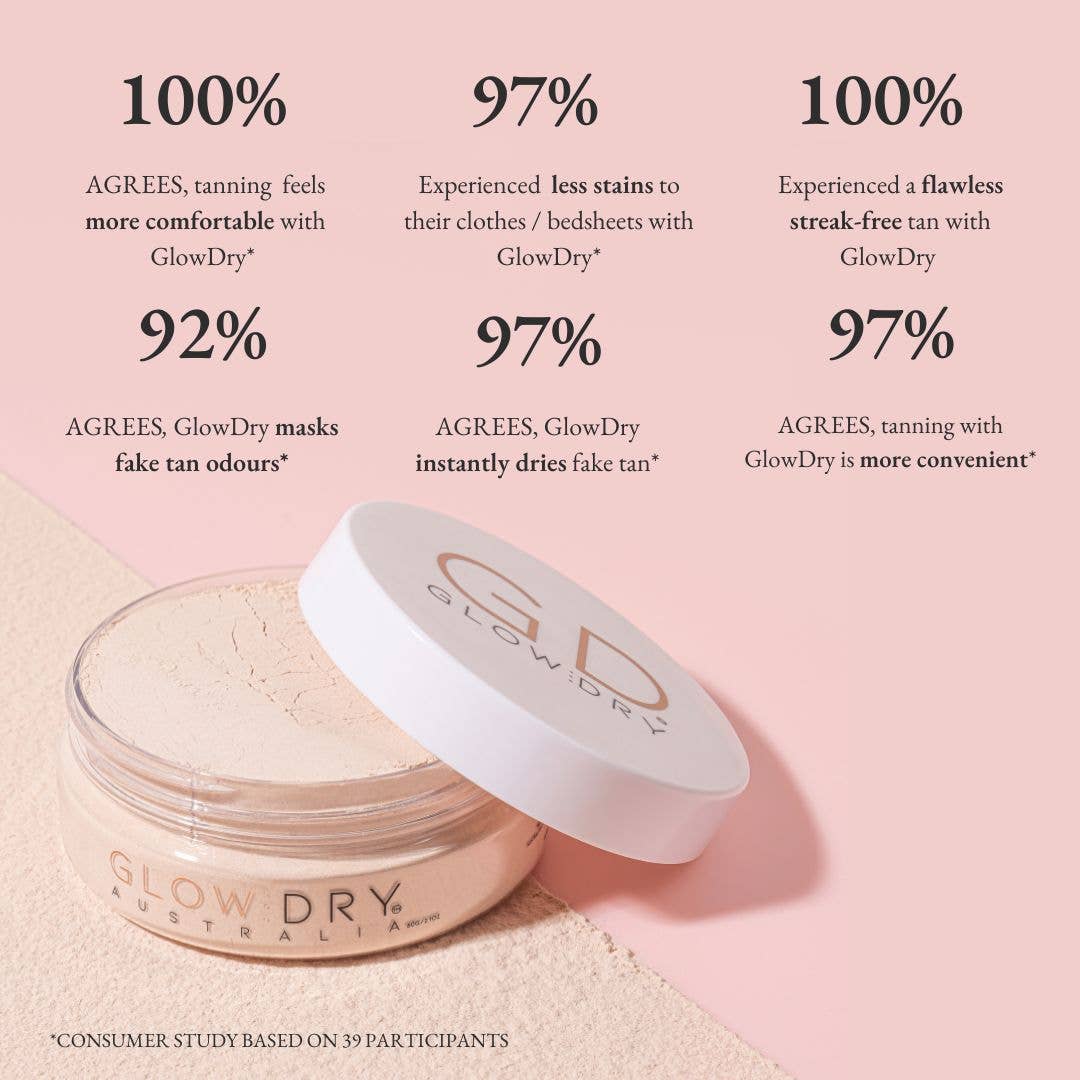 GlowDry Australia - Vente Autobronzants - GlowDry poudre sèche fixante pour teint hâlé - Mini spray poudre 22 g7