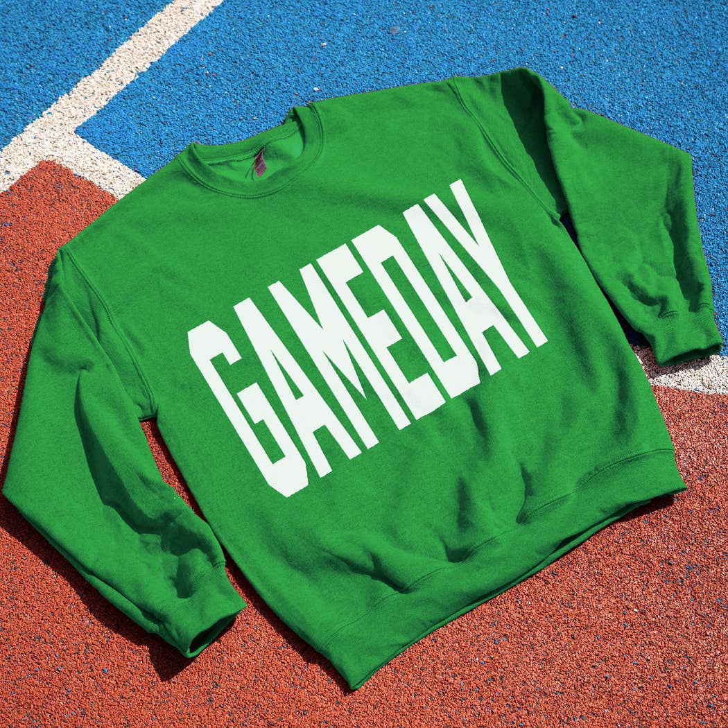 Fashion City - Wholesale Graphic Sweatshirt - Unisex - GAMEDAY Text OVERSIZE Logo Print Fleece Sweatshirt4