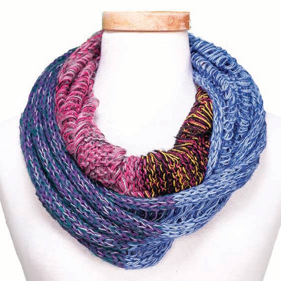 Rainbow Weave Infinity Scarf for wholesale by Chloe & Lex