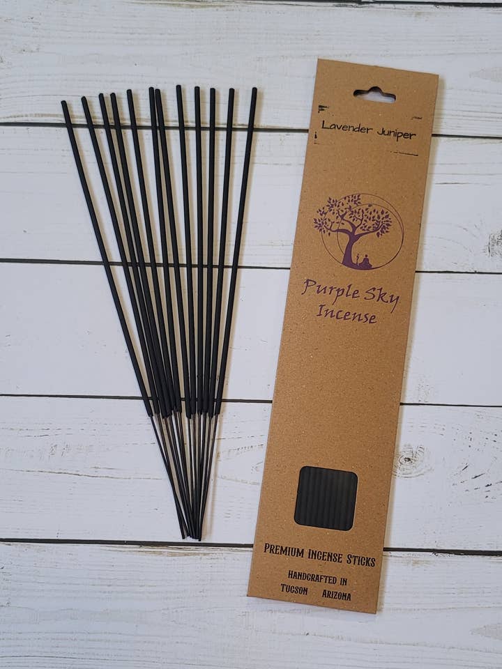Lavender Juniper~ Natural Incense Sticks ~ 12 Sticks for wholesale by Purple Sky Incense