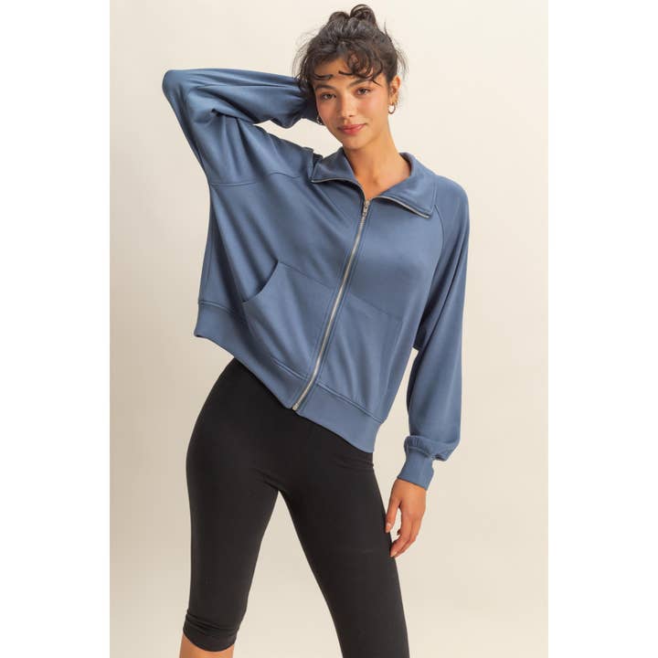 HYFVE - Wholesale Jacket - Women's - Double Knit High Neck Long Sleeve Zippered Jacket3