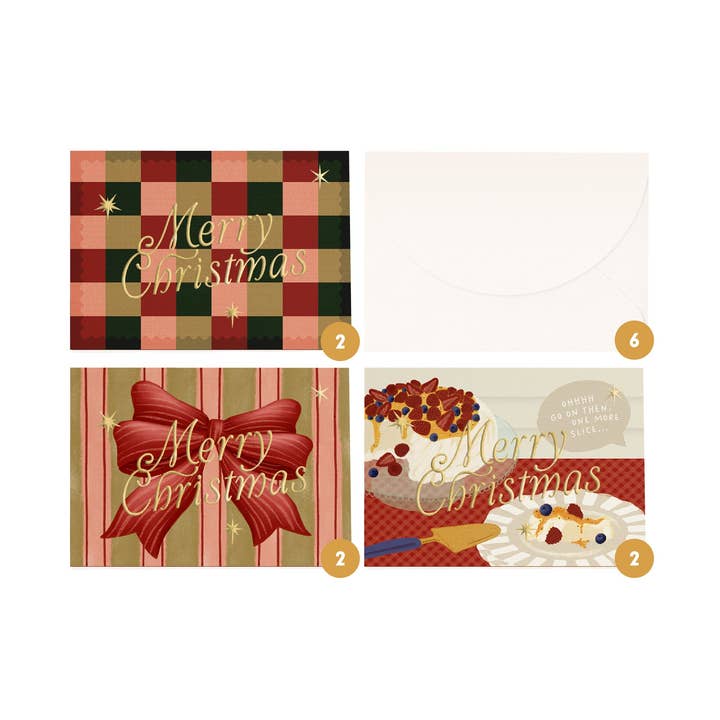 Daymaker Stationery - Wholesale Birthday card - 'Merry Christmas' Boxed Card Set (6pk) with Gold Foil2