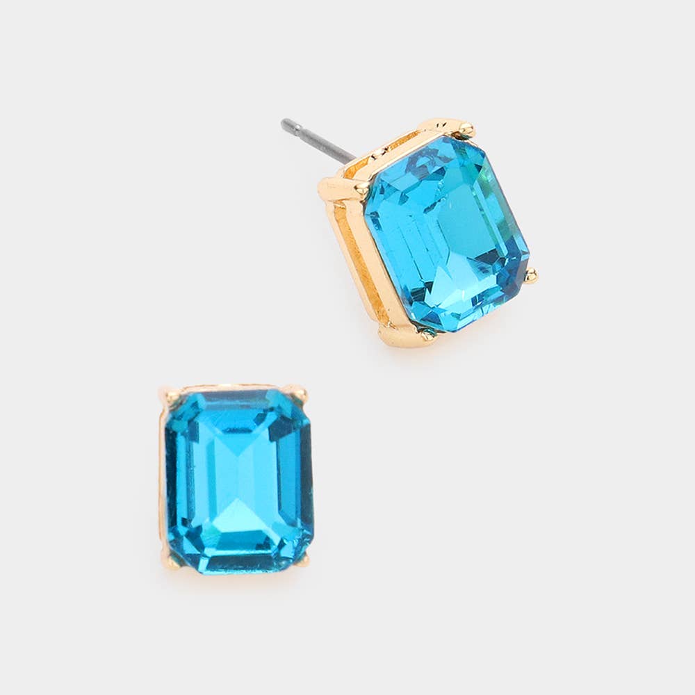 Sensibling Corp. - Wholesale Stud/Post Earrings - Emerald Cut Stone Stud Evening Earrings8