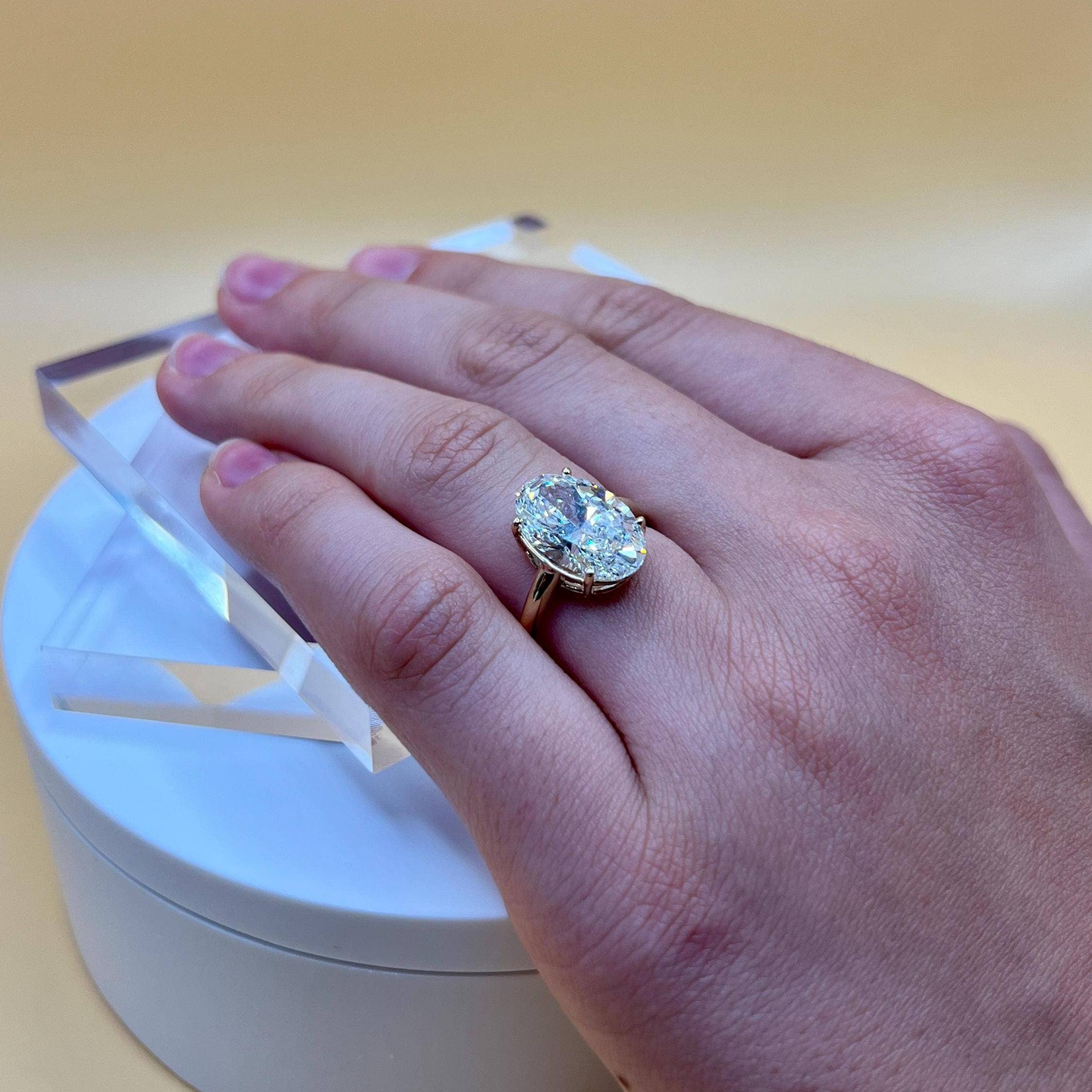 Elegant Jewels LLC - Wholesale Engagement Ring - 5 CT Oval Lab Grown Diamond 14K Gold Solitaire Ring1