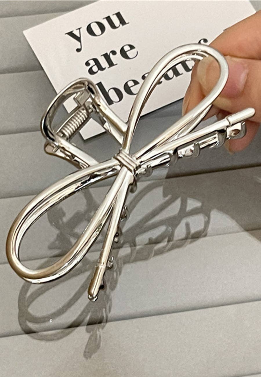 AK Brand – Großhandel Haarclip – Damen – Metallische Haarklammer mit Schleifendesign1