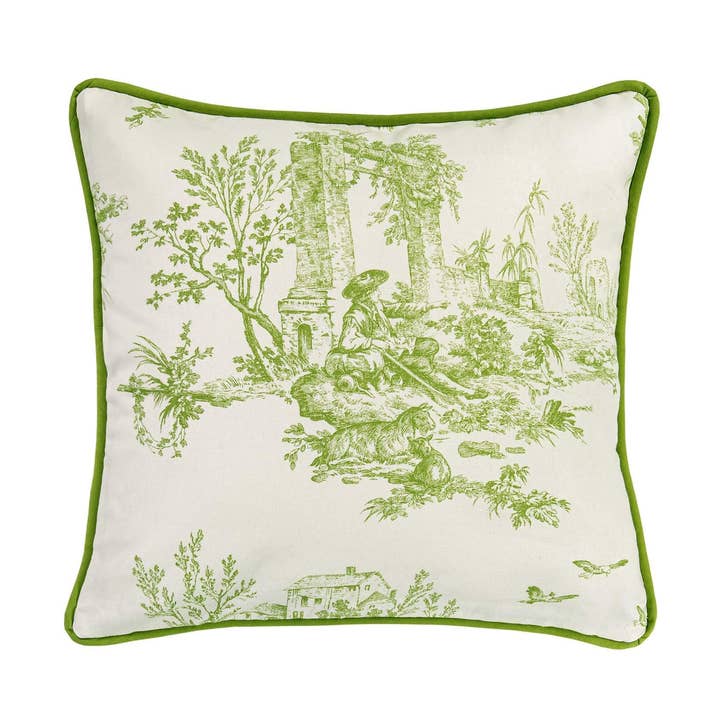 Bouvier Green Quadratisches Kissen - Toile für den Großhandel von Thomasville at Home