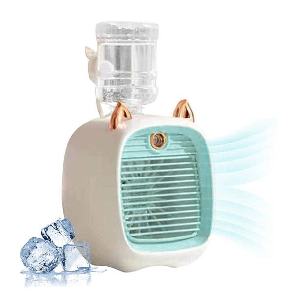 Showcase - Wholesale Electric Fan - Cool Chill Cat Ear Tabletop Misting Fan Green7