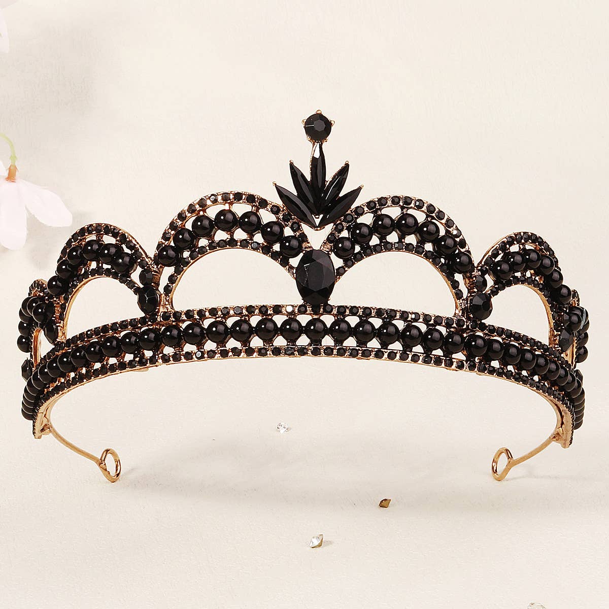 Tourtiwi - Wholesale Tiara - Women's - Obsidian Tiara Rhinestone Alloy Headdress Black Crown14