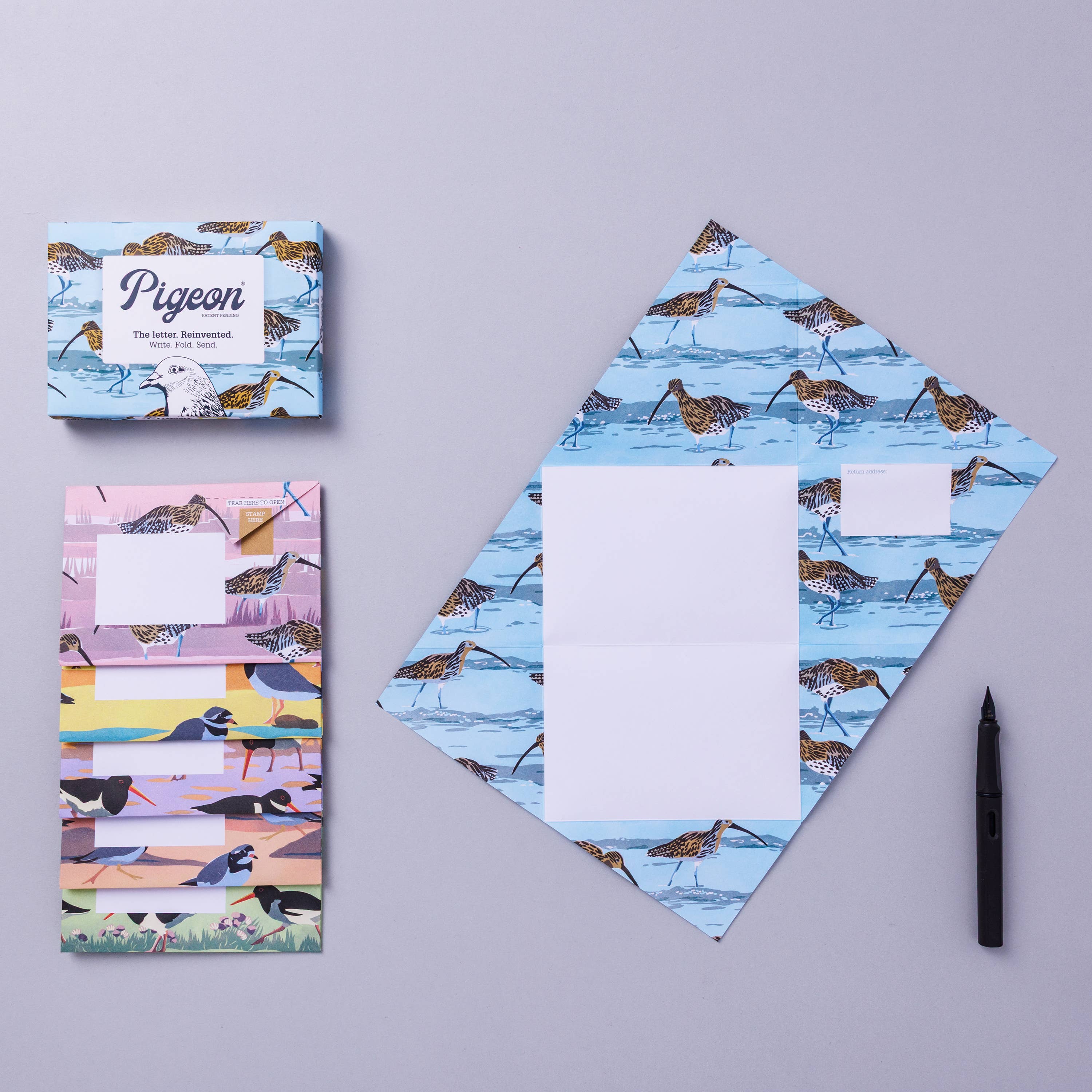 pigeonposted - Wholesale Stationery/Notecard Set - Hebridean Pigeon, Folding Seaside Letter Set – Pack of 61