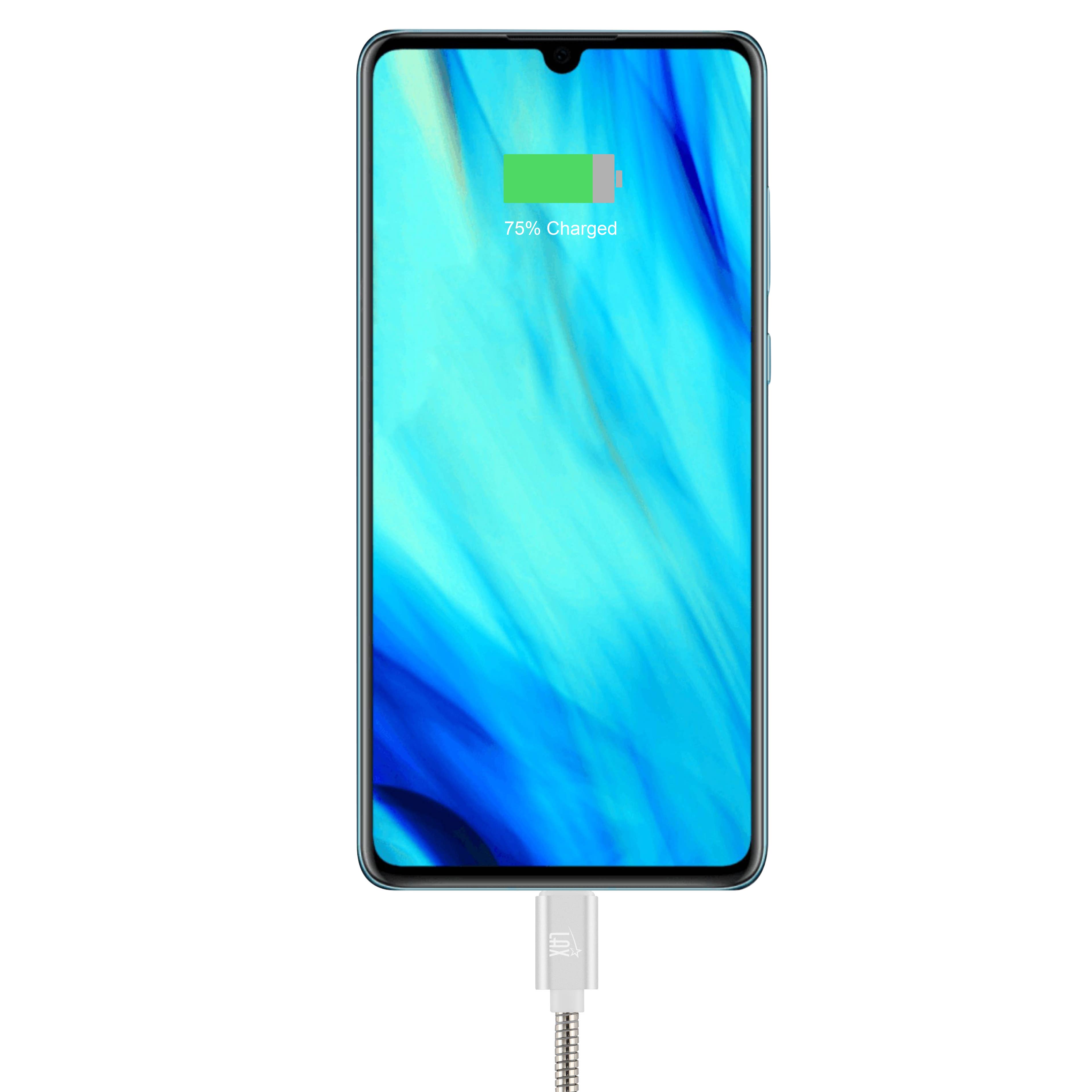 LAX Gadgets - Vente Câble de charge - Câbles maillés USB-A vers USB-C à chargement rapide, 4 pieds, emballage de vente au détail1