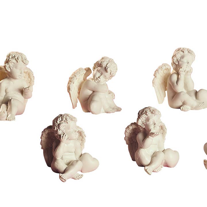 Poly angel with heart-sitting VE 12 so for wholesale by Gilde Handwerk Macrander GmbH & Co. KG