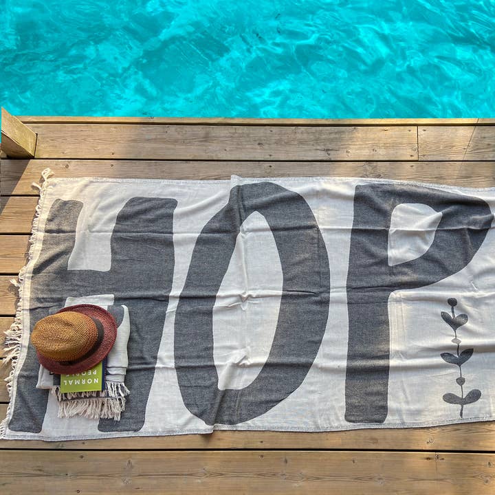 Drap de Coton Pur - Châle Tissé à la Main - 100x220 cm - ESPOIR pour la vente par Living Roots