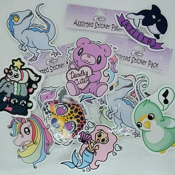 Glitter Ghost Clothing and Accessories - Wholesale Sticker - Assorti stickerpakket - Zes stickers van 3 inch1