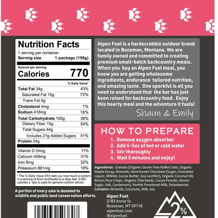 Alpen Fuel - Wholesale Granola - Alpen Fuel Chocolate Strawberry Granola