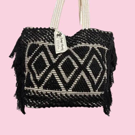 Camel Threads – Engroshandel Tote bag - Dame – Totes - Lulla Black Fringe (Mix & Match Styles-Tote Collec