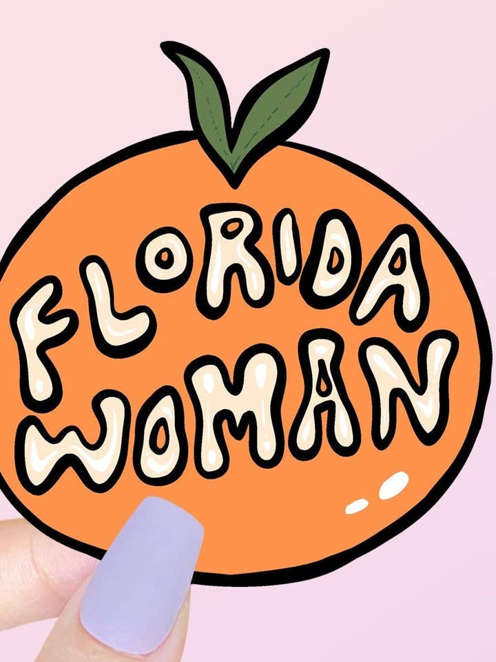 Florida Woman Sticker | Waterproof Sticker | Orange Sticker | Florida Waterproof Stickers | Cute Stickers for Laptop for wholesale by Frankie Blue