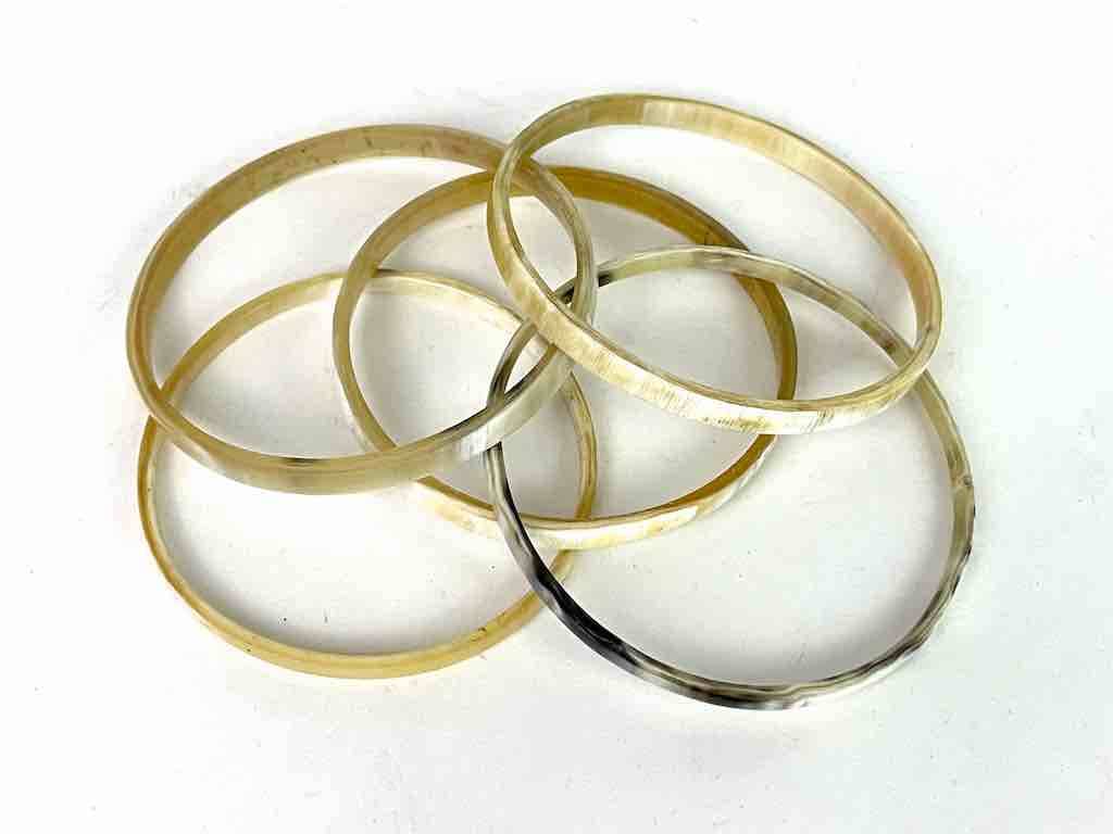 The Niger Bend - Wholesale Bangle Bracelet - Thin African cow horn bangle, 2 shades, 2 shapes18