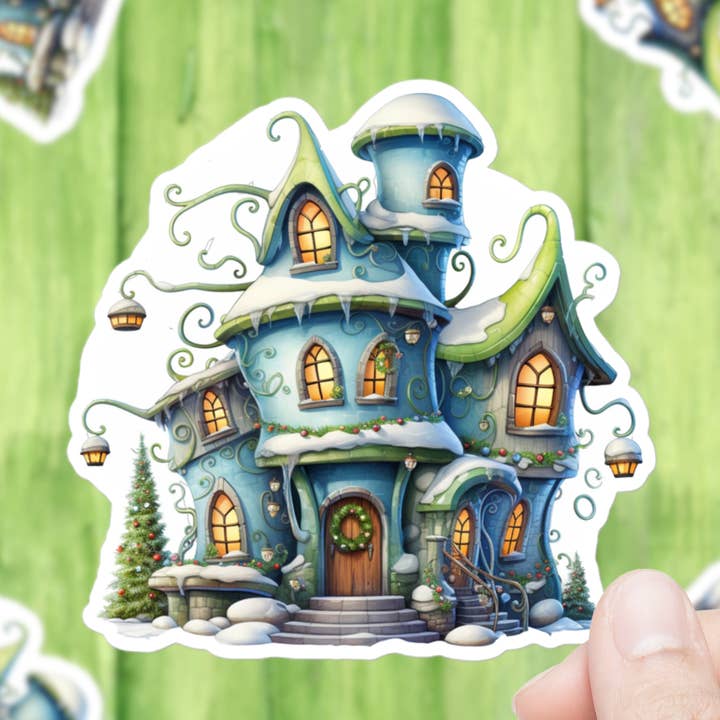 Wunderlicher Weihnachtshaus-Aufkleber für den Großhandel von Mystical Clarity
