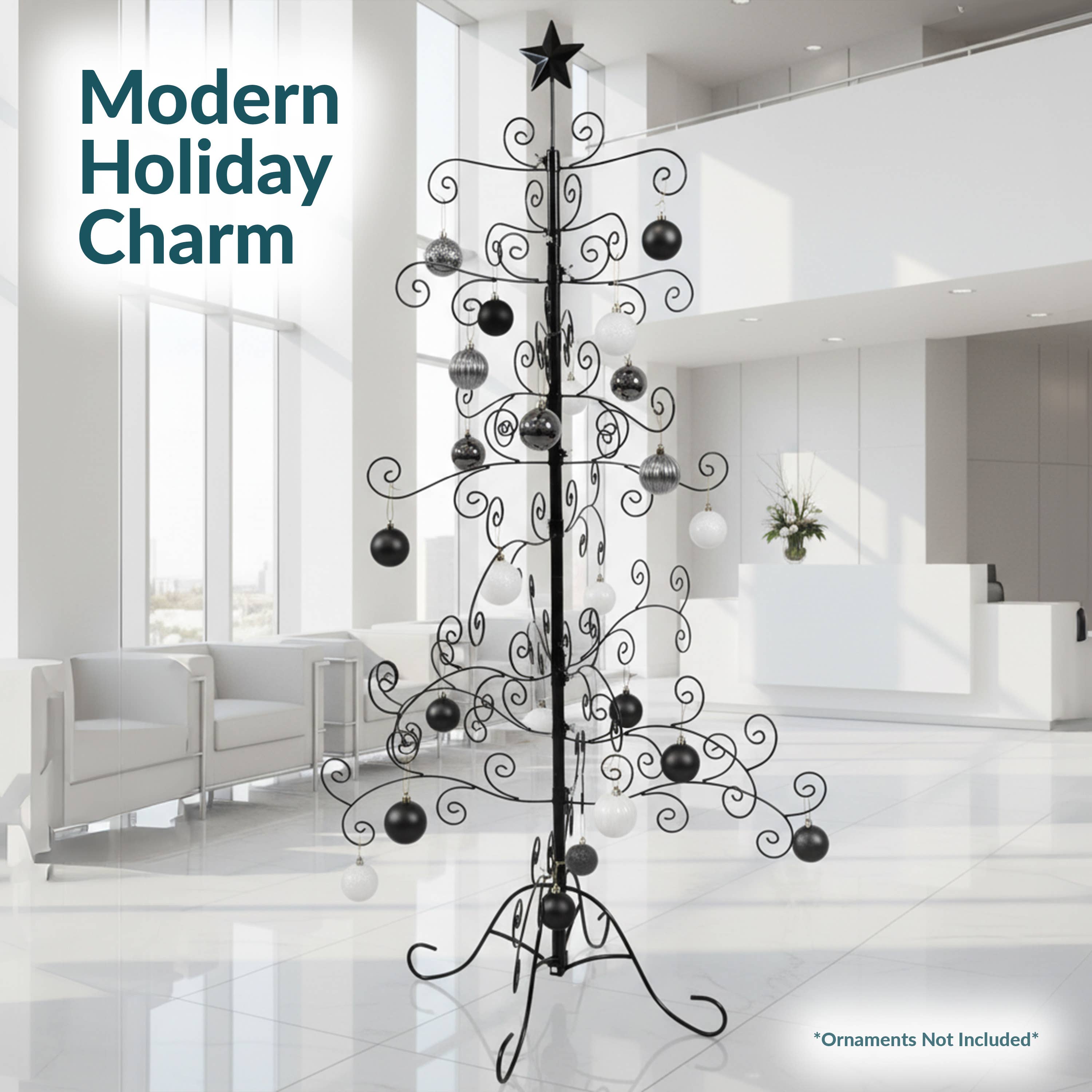 Sunnydaze Decor - Wholesale Christmas Decoration - Noelle Indoor Black Metal Christmas Ornament Tree - 5 ft5