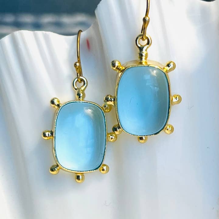 Sissy Yates Designs - Wholesale Dangle Earrings - Grayson Gemstone Earring - 3 Stone Options