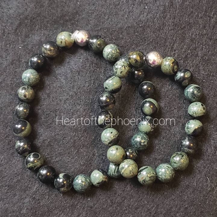 Bracelet Kamaba Jasper adulte/enfant ou tailles personnalisées pour la vente par Heart of The Phoenix